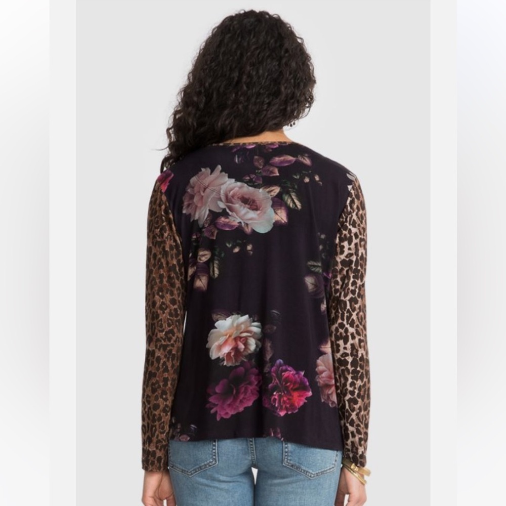 Johnny Was Regal Rose Leopard Print‎ Bamboo Top XL - Picture 5 of 9